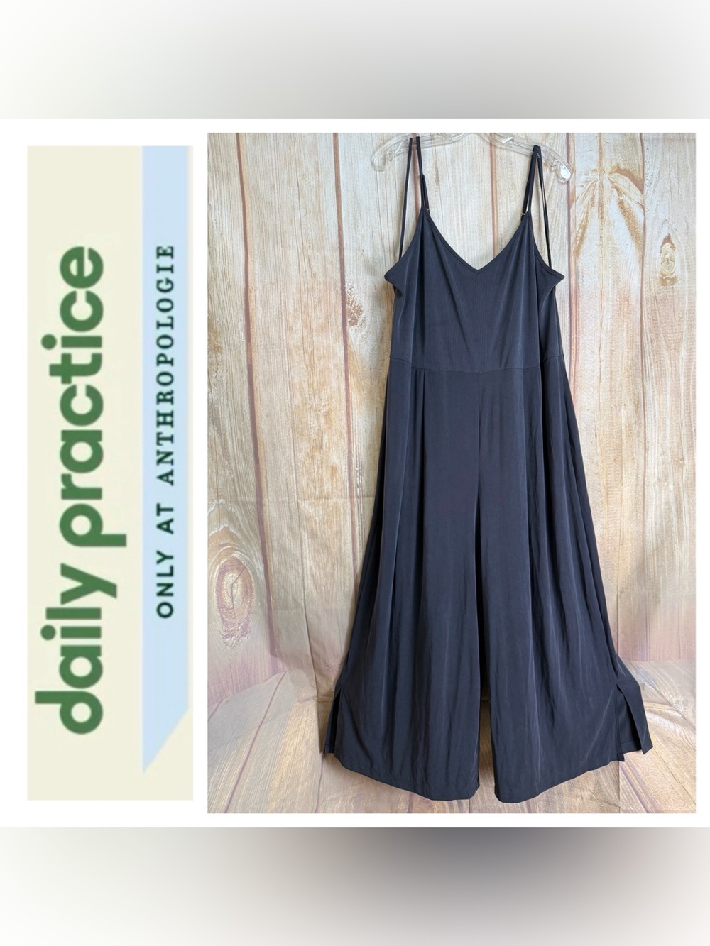 Anthropologie Daily Practice Dark Gray Wide Leg Jumpsuit Size  Large
